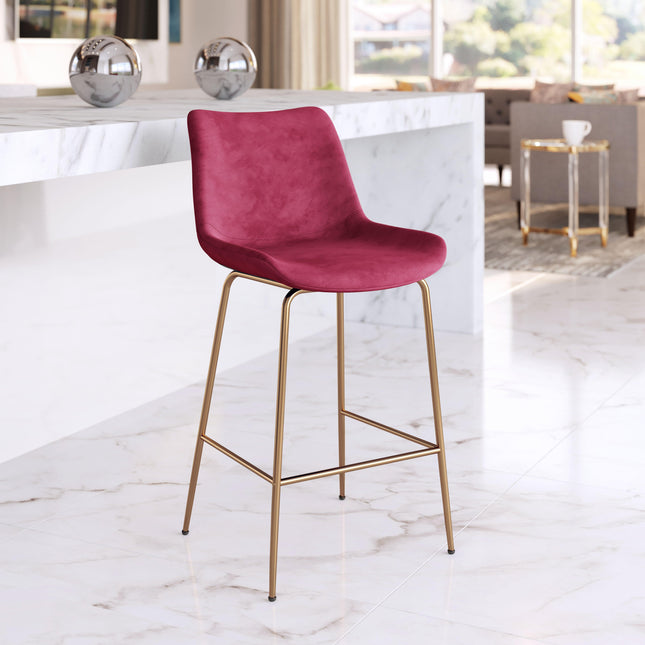 Tony Counter Stool Red & Gold Counter Stools TriadCommerceInc   