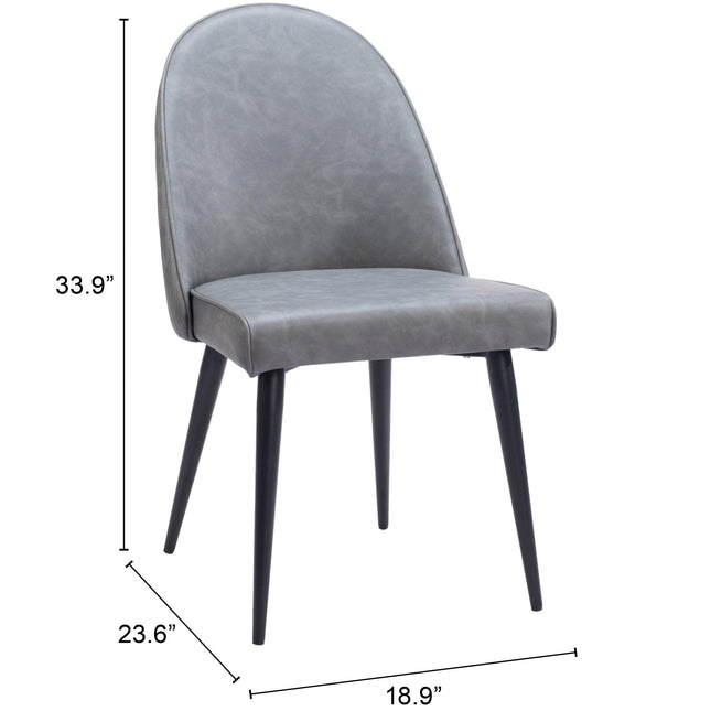 Silloth Armless Dining Chair (Set of 2) Gray Chairs TriadCommerceInc   