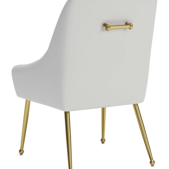 Maxine Dining Chair White & Gold Chairs TriadCommerceInc   