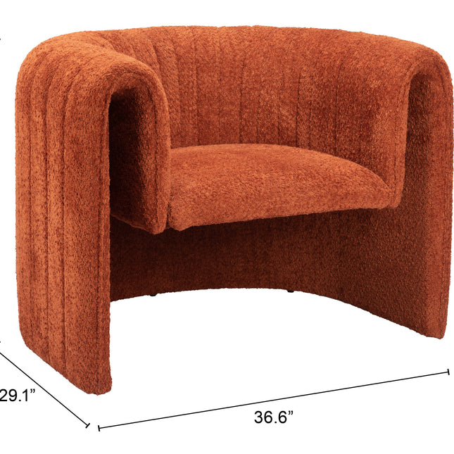 Viana Accent Chair Burnt Orange Chairs TriadCommerceInc   