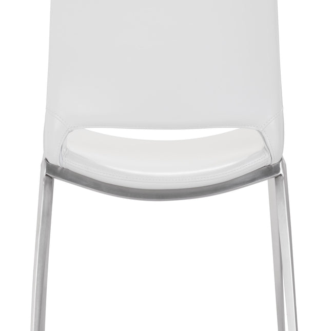 Ace Dining Chair (Set of 2) White & Silver Chairs TriadCommerceInc   