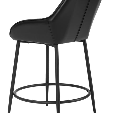 Vila Counter Stool (Set of 2) Black Counter Stools [TriadCommerceInc]   