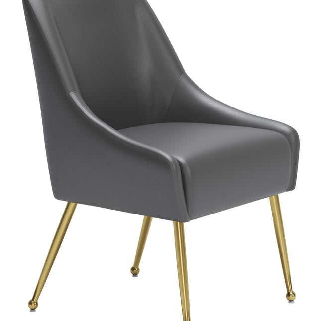 Maxine Dining Chair Gray & Gold Chairs TriadCommerceInc   