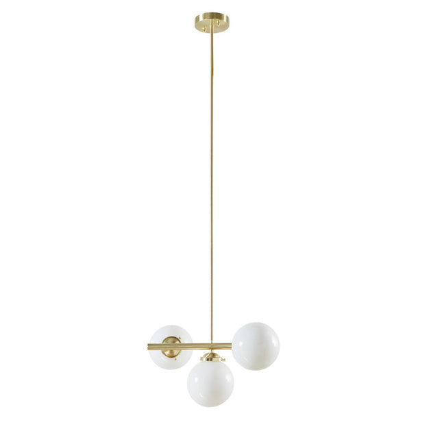 Aurelia Frosted Globe Brass Chandelier Chandeliers TriadCommerceInc   