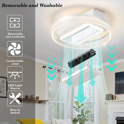 Bladeless Fan Lamp With Lights Dimmable LED Chandeliers [TriadCommerceInc]   