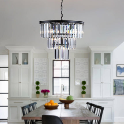 Black Luxury Crystal Chandelier Modern Chandeliers TriadCommerceInc   