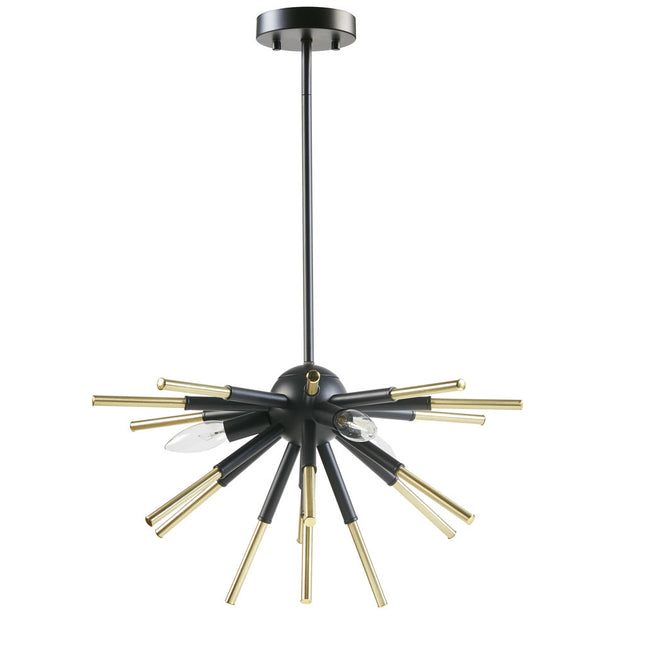 Elysia Geometric Matte Black & Gold Chandelier Chandeliers TriadCommerceInc   