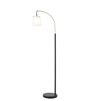 Arched Metal Floor Lamp with Frosted Glass Shade Floor Lamps TriadCommerceInc   