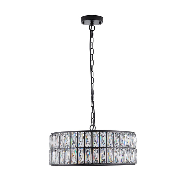 Celestine Opulent Crystal Drum Pendant Light Chandeliers TriadCommerceInc   