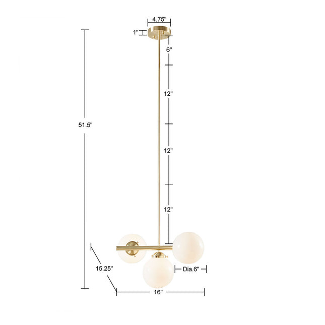 Aurelia Frosted Globe Brass Chandelier Chandeliers TriadCommerceInc   