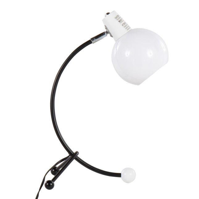 Eileen Contemporary Task Lamp in Black Metal and White Plastic Shade by LumiSource Table Lamps TriadCommerceInc   