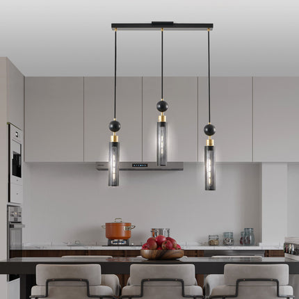 Modern Black & Gold 3-Light Pendant Chandelier with Mesh Shades Chandeliers TriadCommerceInc