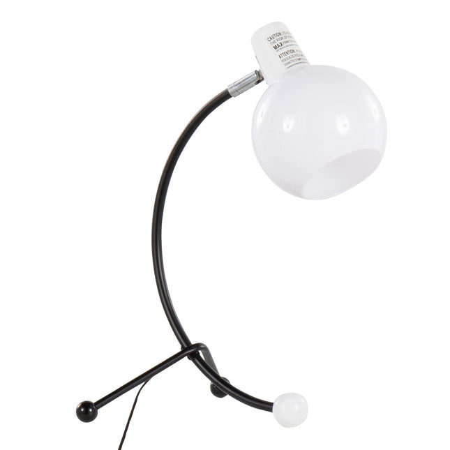 Eileen Contemporary Task Lamp in Black Metal and White Plastic Shade by LumiSource Table Lamps TriadCommerceInc as Pic  