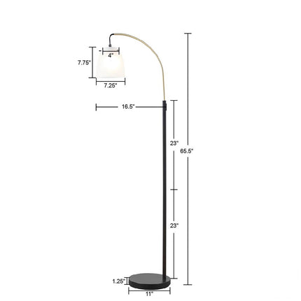 Arched Metal Floor Lamp with Frosted Glass Shade Floor Lamps TriadCommerceInc   