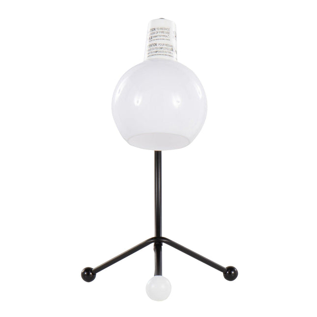 Eileen Contemporary Task Lamp in Black Metal and White Plastic Shade by LumiSource Table Lamps TriadCommerceInc   