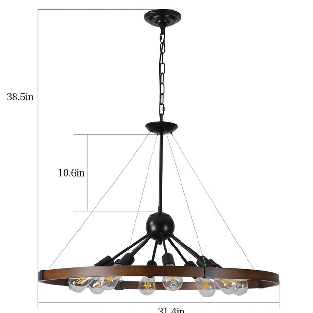 Retro Farmhouse Chandelier 8 Light Chandeliers TriadCommerceInc   