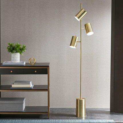 Gold Metal Tri-Light Lamp Floor Lamps TriadCommerceInc   