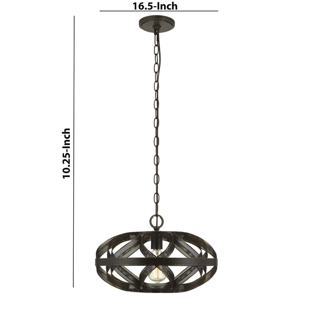 Mesh Design Pendant Fixture, Dark Bronze Pendant Lights TriadCommerceInc   