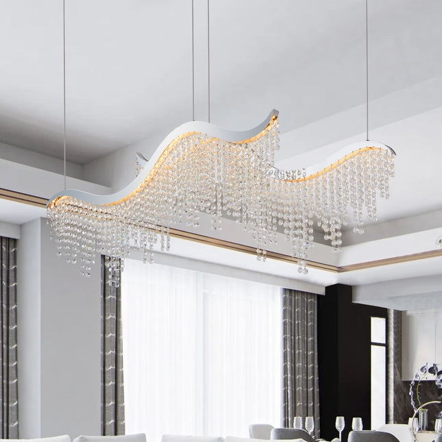 Viera Crystal Wave Chandelier  TriadCommerceInc   