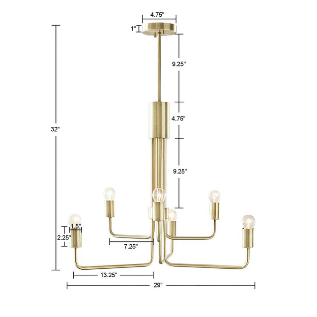 Amara Antique Brass Cylindrical Chandelier Chandeliers TriadCommerceInc   