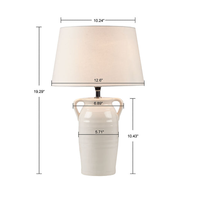 Ceramic Table Lamp with Handles Table Lamps TriadCommerceInc   