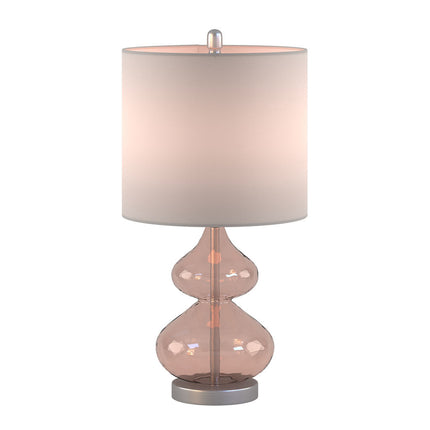 Ellipse Curved Pink Glass Table Lamp, Set of 2 Table Lamps TriadCommerceInc   