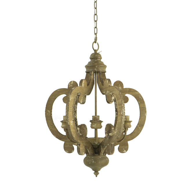 Isadora Natural Wood 6-Light Chandelier Chandeliers TriadCommerceInc