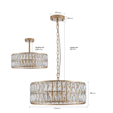 Aurelia Elegant Crystal Drum chandelier Chandeliers TriadCommerceInc   