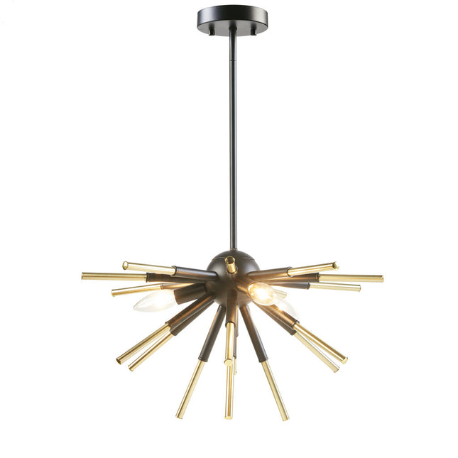 Elysia Geometric Matte Black & Gold Chandelier Chandeliers TriadCommerceInc   