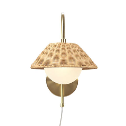 Rattan Weave Wall Sconce Wall Lighting TriadCommerceInc   