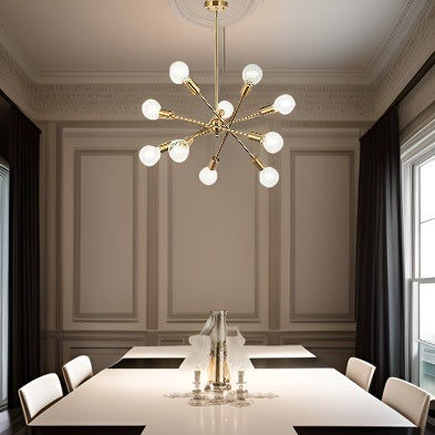 Modern Sputnik Brass Chandelier Chandeliers TriadCommerceInc   