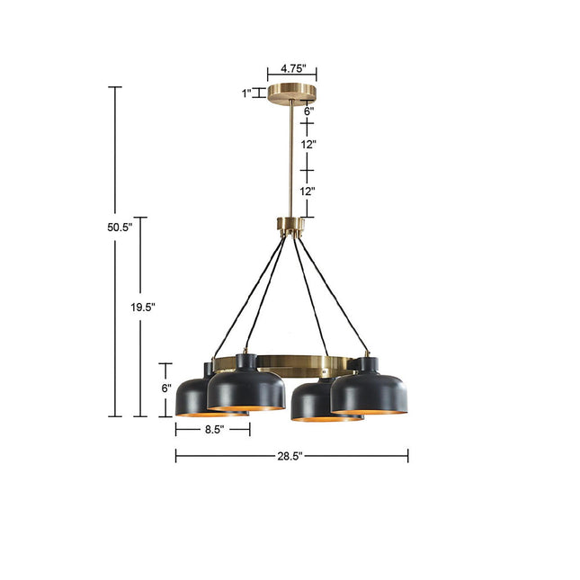 Abbott  4-Light Metal Shade Chandelier Chandeliers TriadCommerceInc   