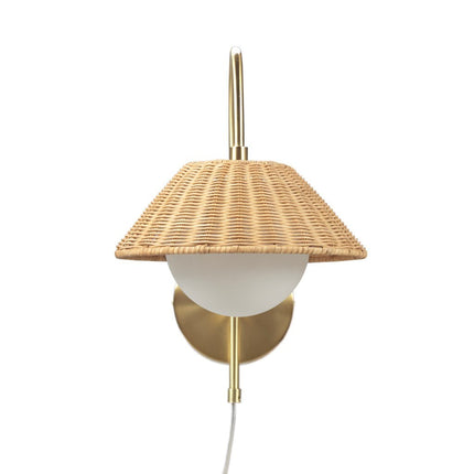 Rattan Weave Wall Sconce Wall Lighting TriadCommerceInc   