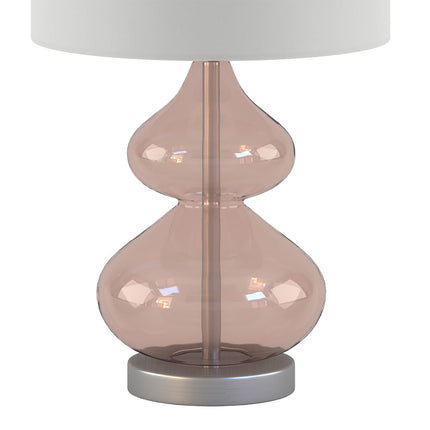 Ellipse Curved Pink Glass Table Lamp, Set of 2 Table Lamps TriadCommerceInc   