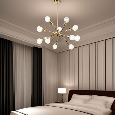 Modern Sputnik Brass Chandelier Chandeliers TriadCommerceInc   