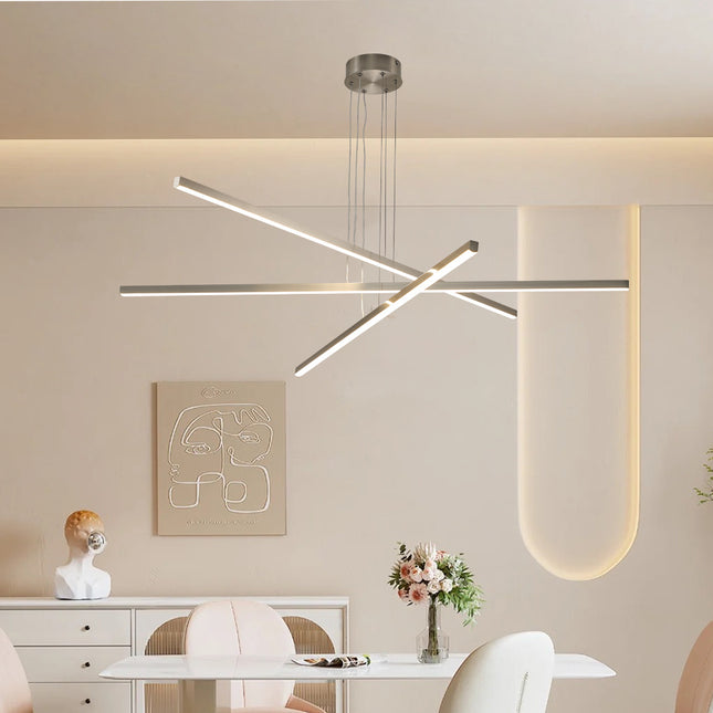 Minimalist Silver LED Pendant Light Chandeliers TriadCommerceInc