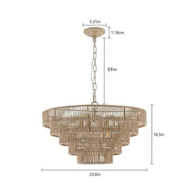 Bohemian style Woven Pendant Light Chandeliers TriadCommerceInc   