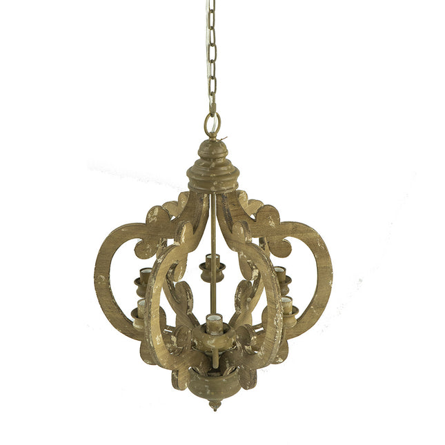 Isadora Natural Wood 6-Light Chandelier Chandeliers TriadCommerceInc   