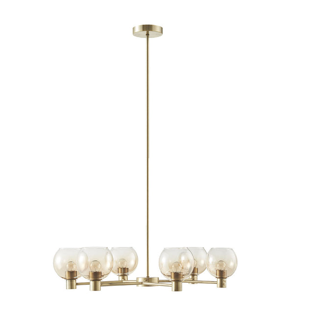 Brielle Ombre Glass Globe Chandelier in Antique Brass Chandeliers TriadCommerceInc   