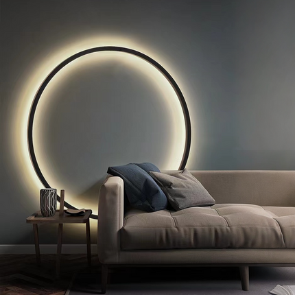 47" Minimalist Circle Wall Light outdoor wall lighting TriadCommerceInc BLACK  