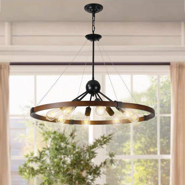 Retro Farmhouse Chandelier 8 Light Chandeliers TriadCommerceInc   