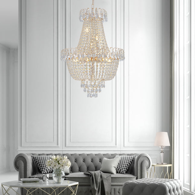 Gold K9 Crystal Chandelier Chandeliers TriadCommerceInc   