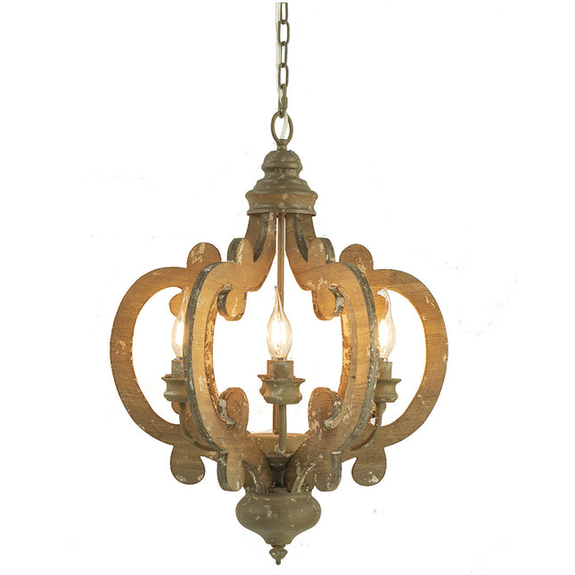 Isadora Natural Wood 6-Light Chandelier Chandeliers TriadCommerceInc   