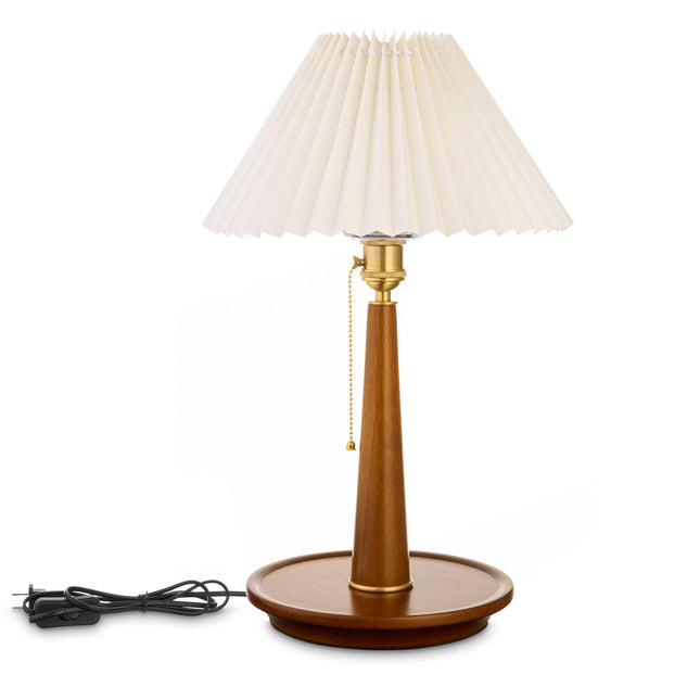 Vintage Walnut Table Lamp with Empire Shade Table Lamps TriadCommerceInc   