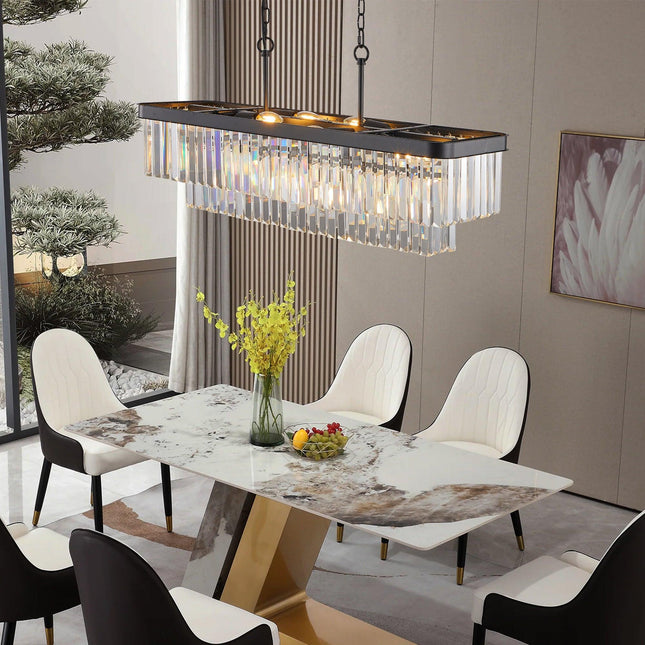 Aurelia Elegant Rectangular Crystal Chandelier Chandeliers TriadCommerceInc   