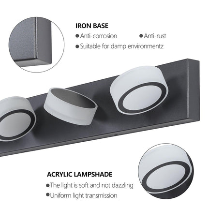 Modern Black 6-Light LED Vanity Light Fixture Vanity Lighting TriadCommerceInc   