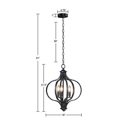 Adelaide Matte Black Iron Lantern Chandelier Chandeliers TriadCommerceInc   