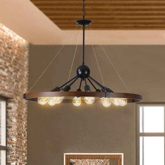 Retro Farmhouse Chandelier 8 Light Chandeliers TriadCommerceInc   