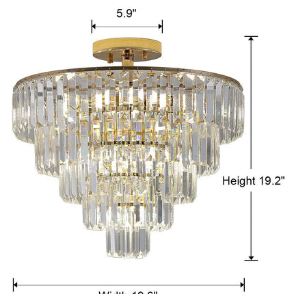 5-Tier Gold Crystal Chandelier Chandeliers TriadCommerceInc   