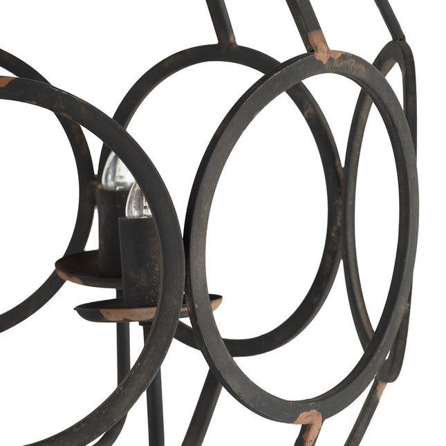 Malin Matte Black Iron Orb Chandelier Chandeliers TriadCommerceInc   